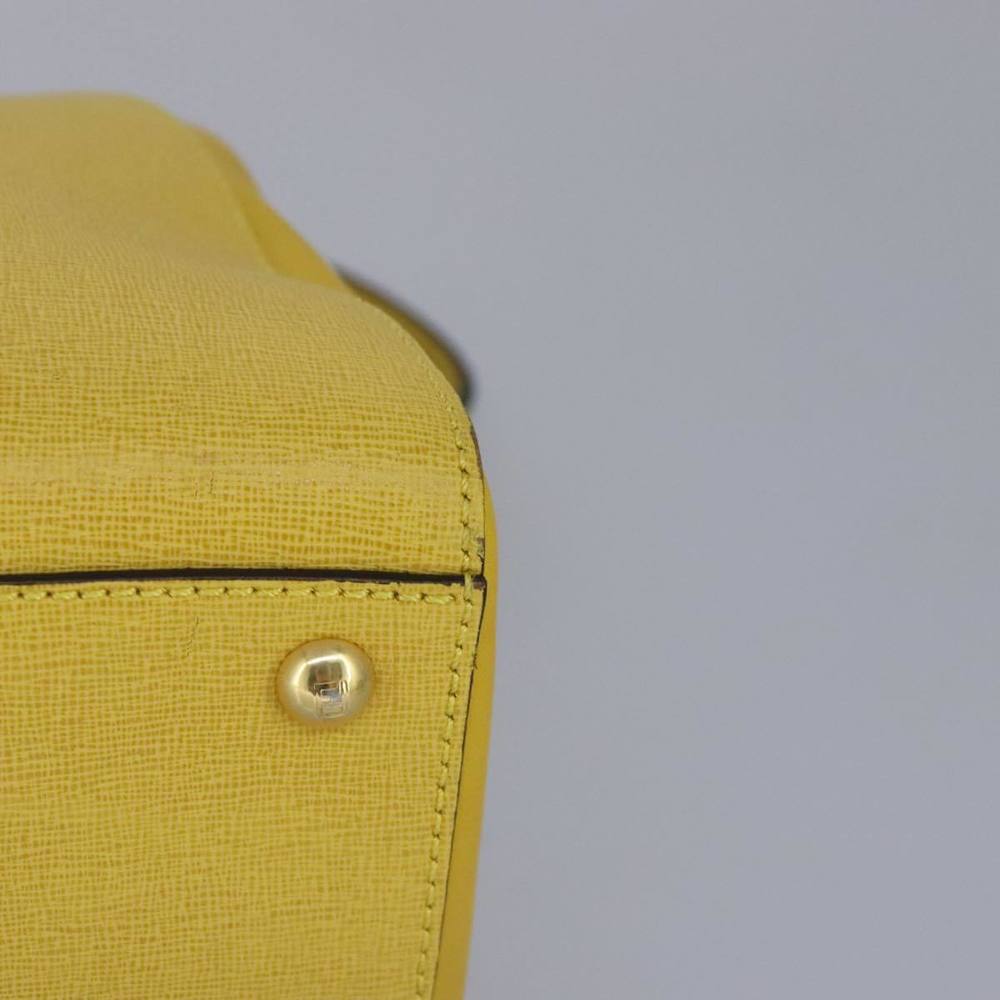 FENDI To joule Hand Bag Leather 2way Yellow Gold Auth 100188 - Picture 13 of 16